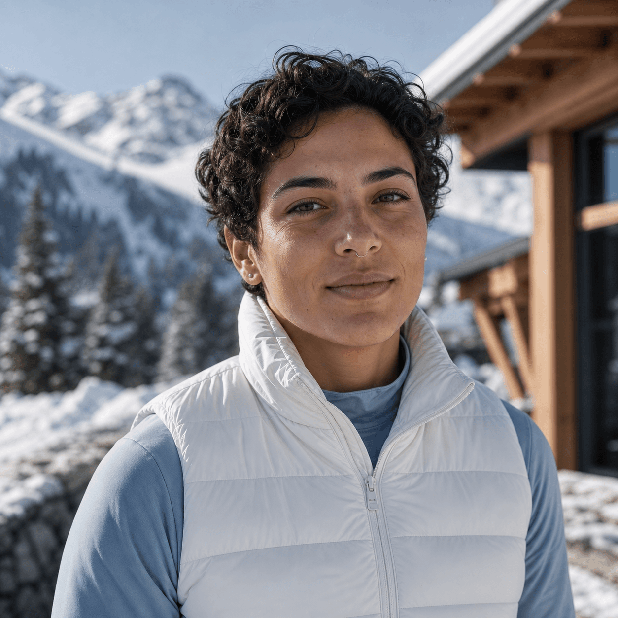 Portrait of Jordan Lee after skiing.